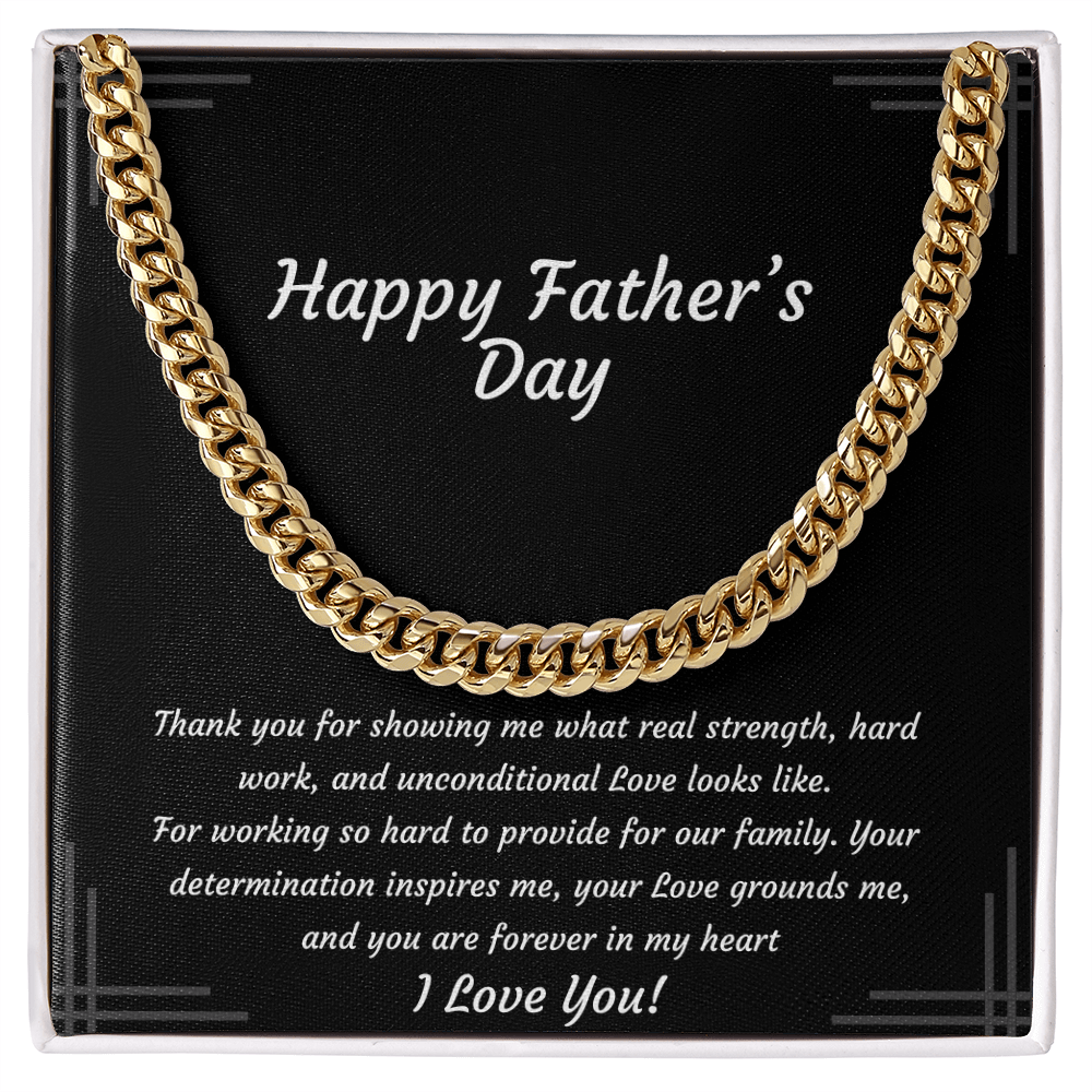 Cuban Link Chain Necklace for Dad | Unconditional Love Father's Day Gift