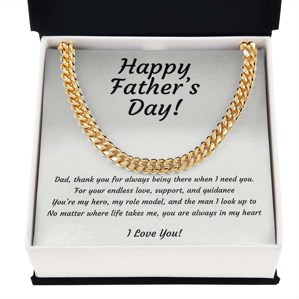 Cuban Link Chain Necklace for Dad | Hero & Role Model Father's Day Gift