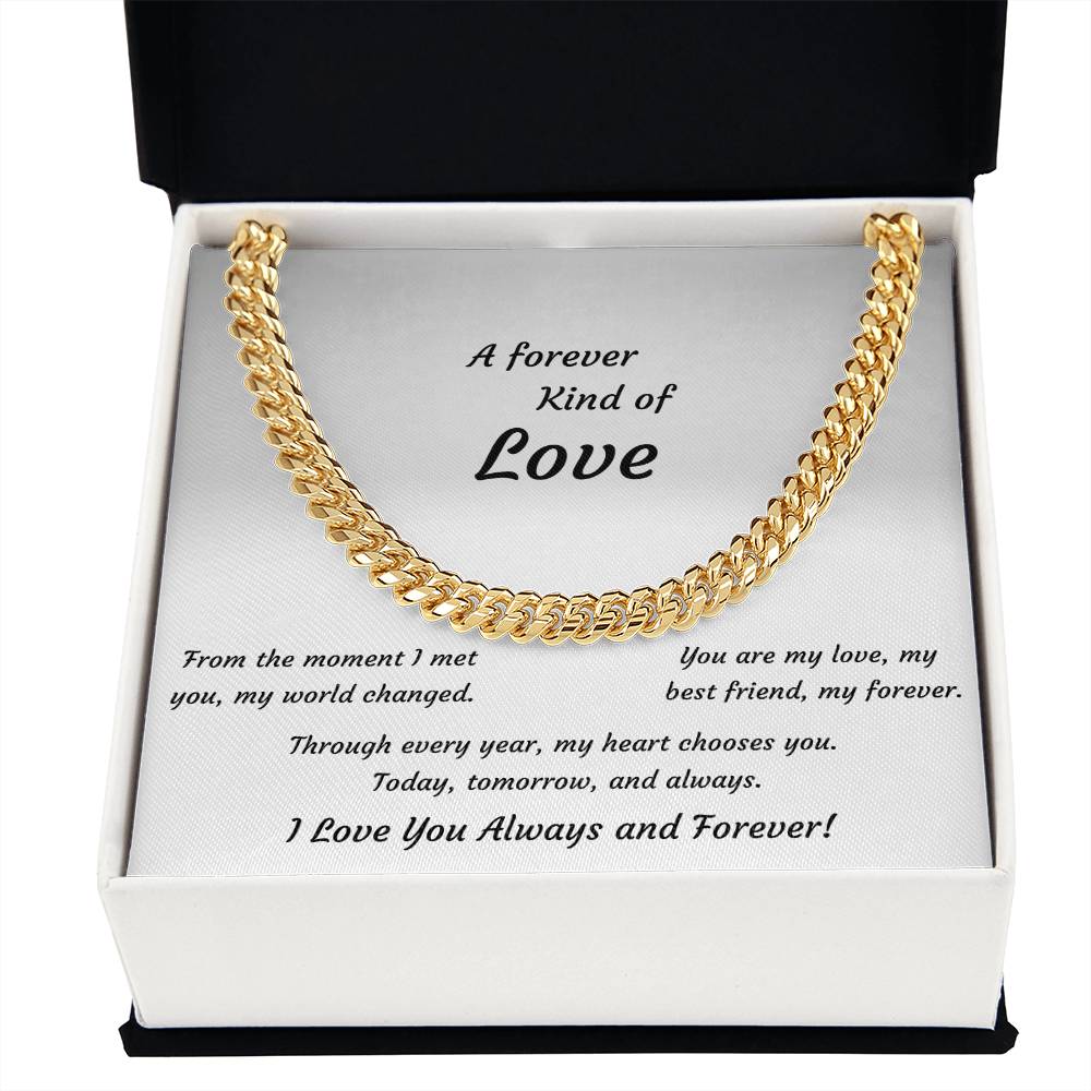 Anniversary Cuban Link Necklace for Him | Forever Love Gift