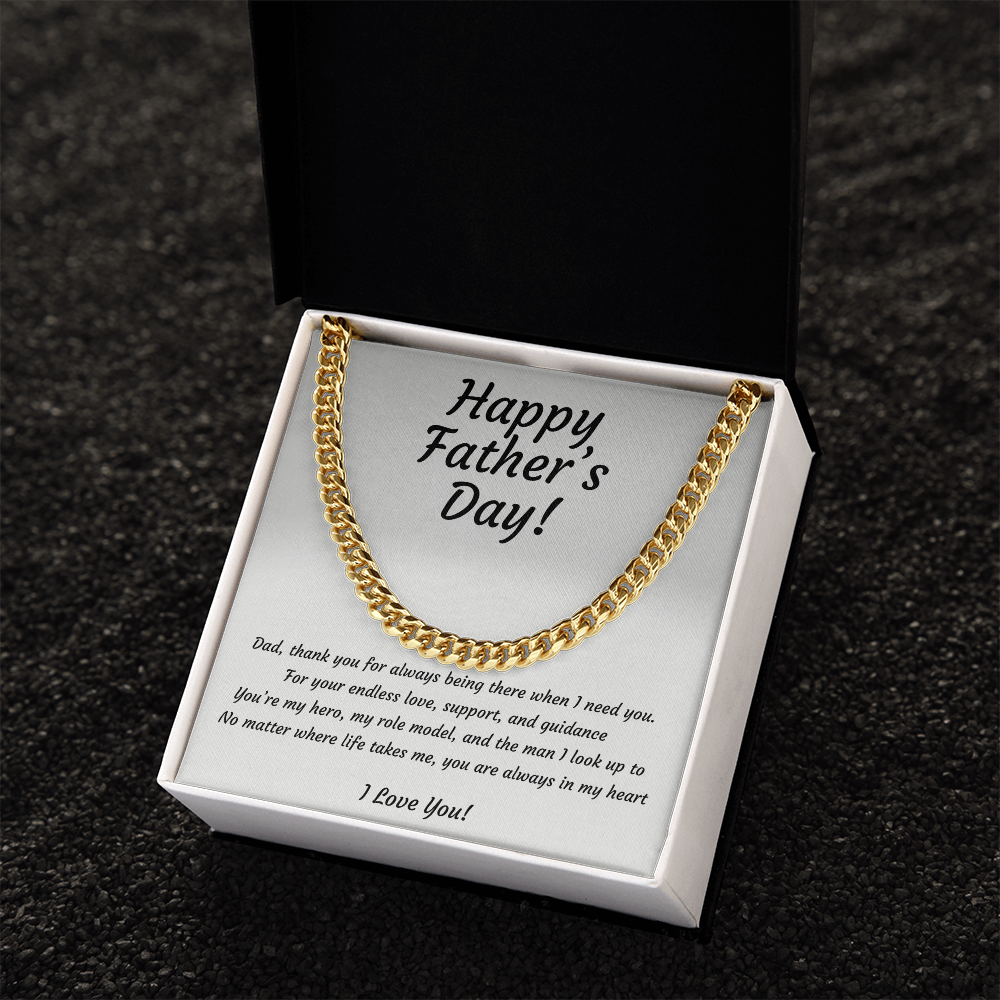 Cuban Link Chain Necklace for Dad | Hero & Role Model Father's Day Gift