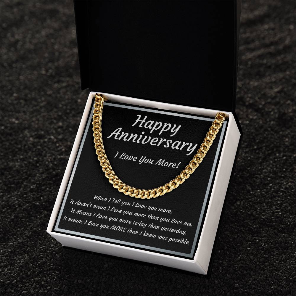 Anniversary-gift for husband, boyfriend Cuban Link Necklace Stainless Steel or 14k Gold plated
