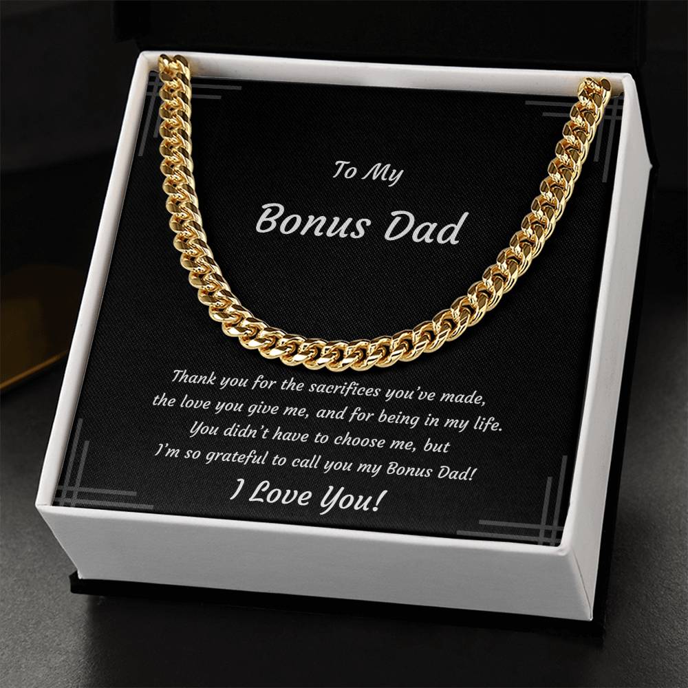 Father's Day Cuban Link Necklace for Bonus Dad | Birthday