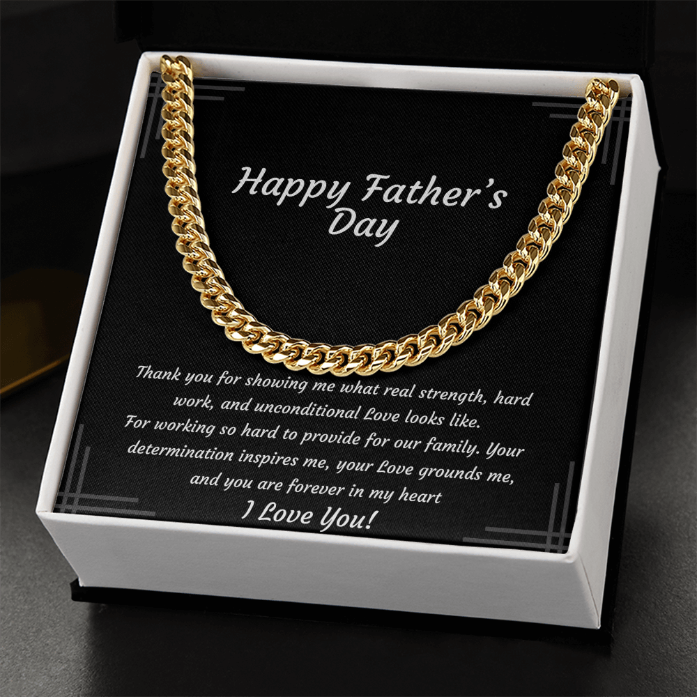 Cuban Link Chain Necklace for Dad | Unconditional Love Father's Day Gift