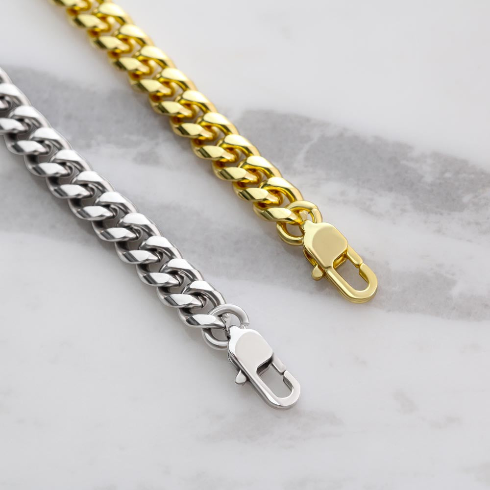 To My Husband Cuban Link Chain Necklace | Anniversary Gift for Him | Stainless Steel or 18K Gold Finish