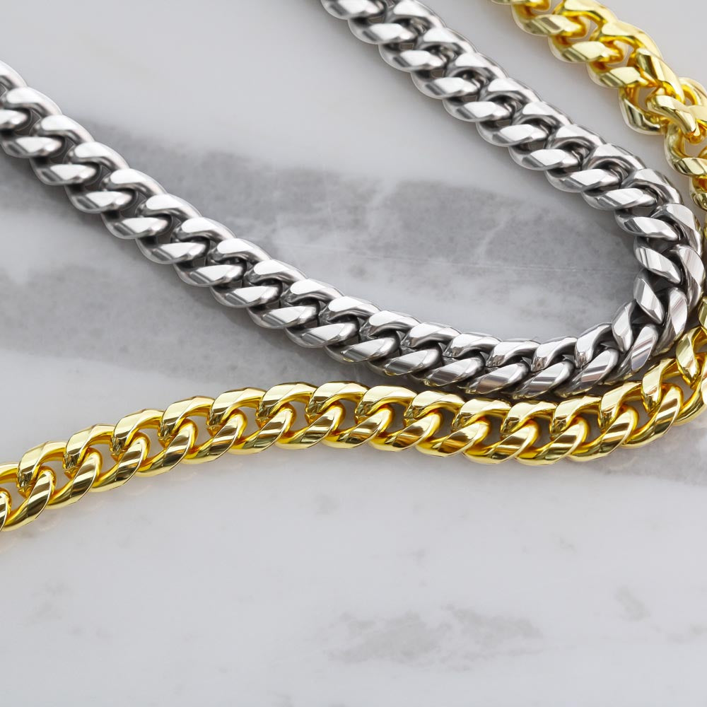 To My Husband Cuban Link Chain Necklace | "The Man I Married" Anniversary Gift | Stainless Steel or 18K Gold Finish