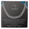 To My Husband Cuban Link Chain Necklace | "The Man I Married" Anniversary Gift | Stainless Steel or 18K Gold Finish