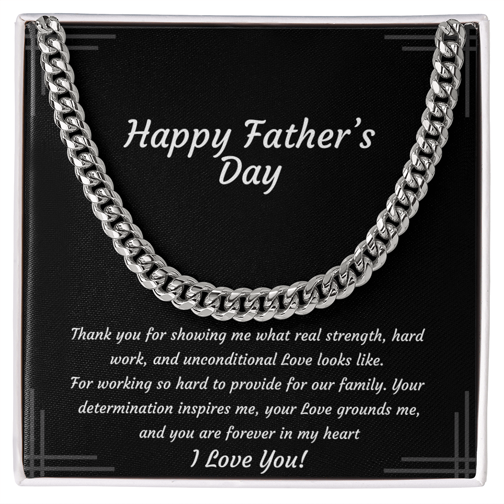 Cuban Link Chain Necklace for Dad | Unconditional Love Father's Day Gift