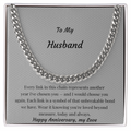 To My Husband Cuban Link Chain Necklace | Anniversary Gift for Him | Stainless Steel or 18K Gold Finish