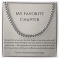 My Favorite Chapter Cuban Link Chain Necklace | Anniversary Gift for Boyfriend | Stainless Steel or 18K Gold