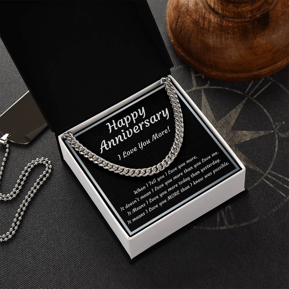 Anniversary-gift for husband, boyfriend Cuban Link Necklace Stainless Steel or 14k Gold plated