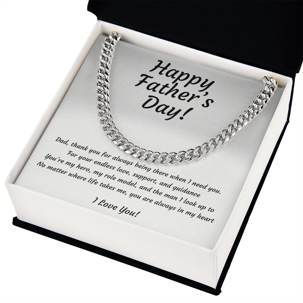 Cuban Link Chain Necklace for Dad | Hero & Role Model Father's Day Gift