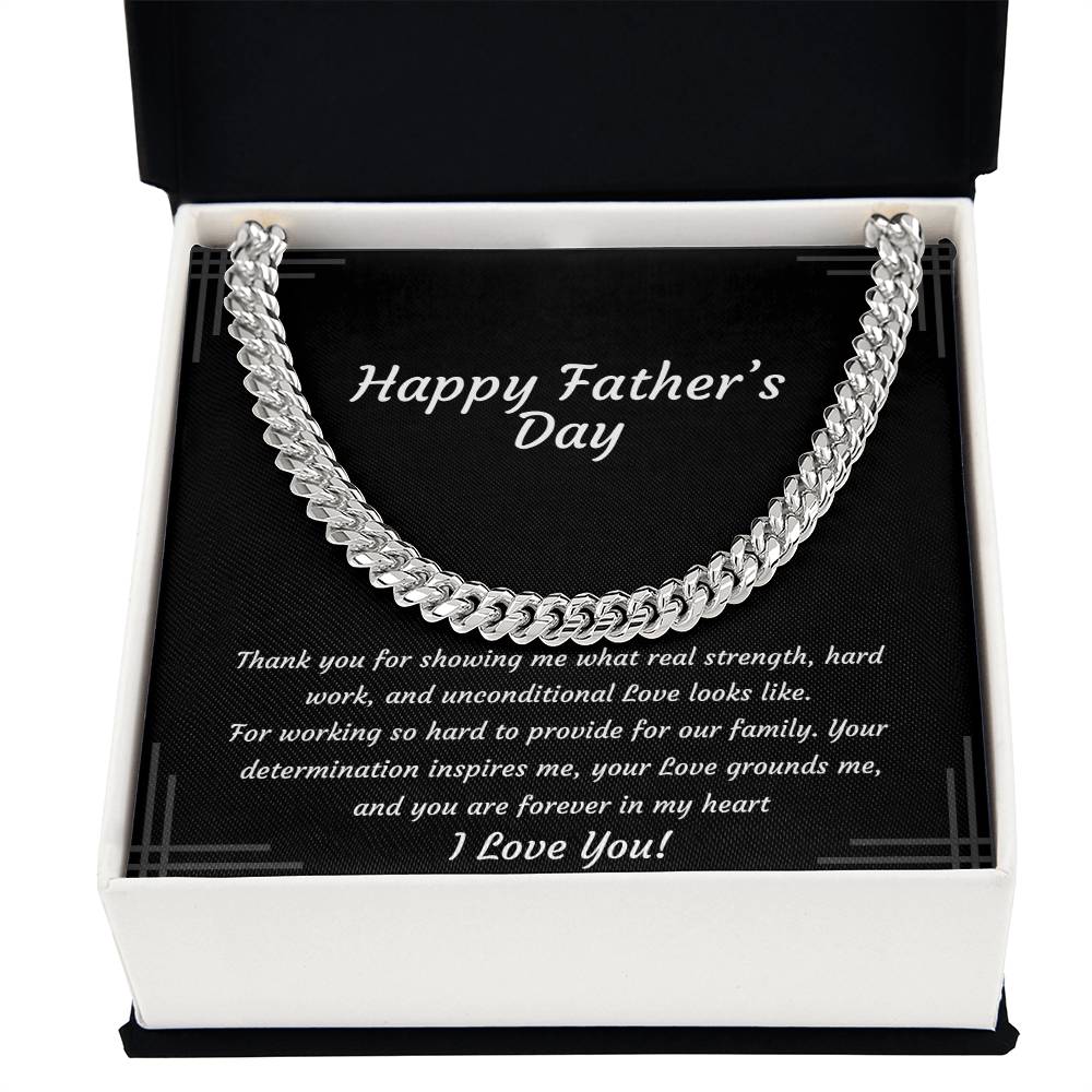 Cuban Link Chain Necklace for Dad | Unconditional Love Father's Day Gift