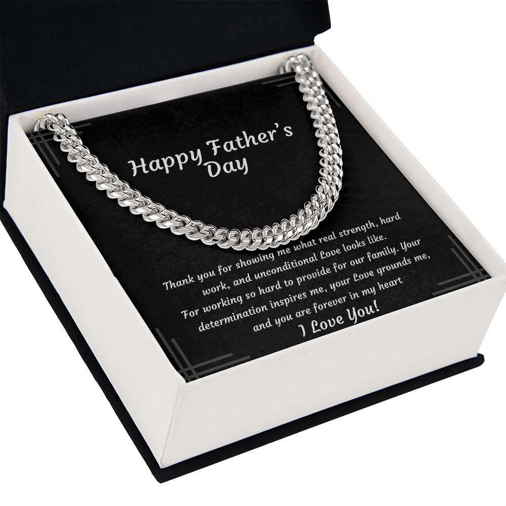 Cuban Link Chain Necklace for Dad | Unconditional Love Father's Day Gift