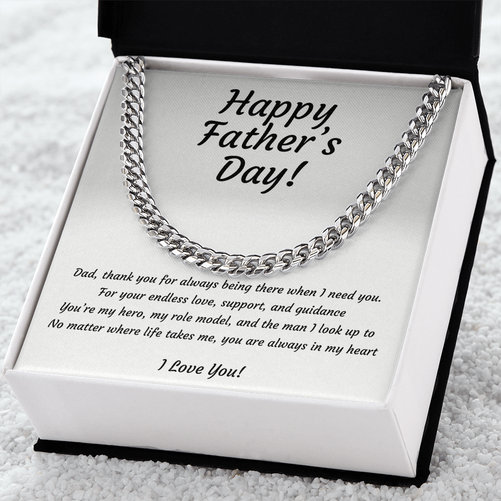 Cuban Link Chain Necklace for Dad | Hero & Role Model Father's Day Gift