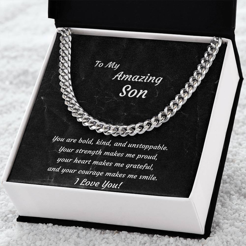Graduation Cuban Link Necklace for Son | Birthday