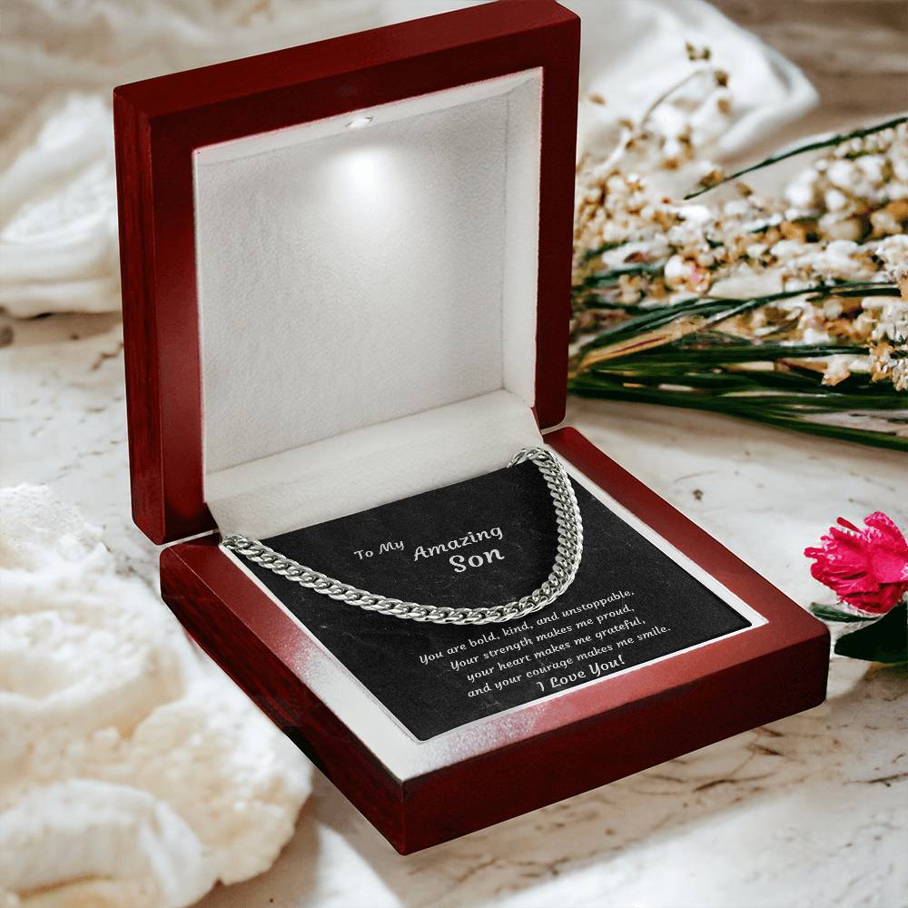 Graduation Cuban Link Necklace for Son | Birthday