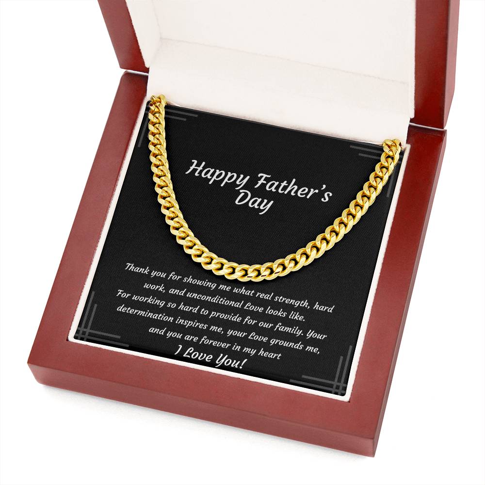 Cuban Link Chain Necklace for Dad | Unconditional Love Father's Day Gift