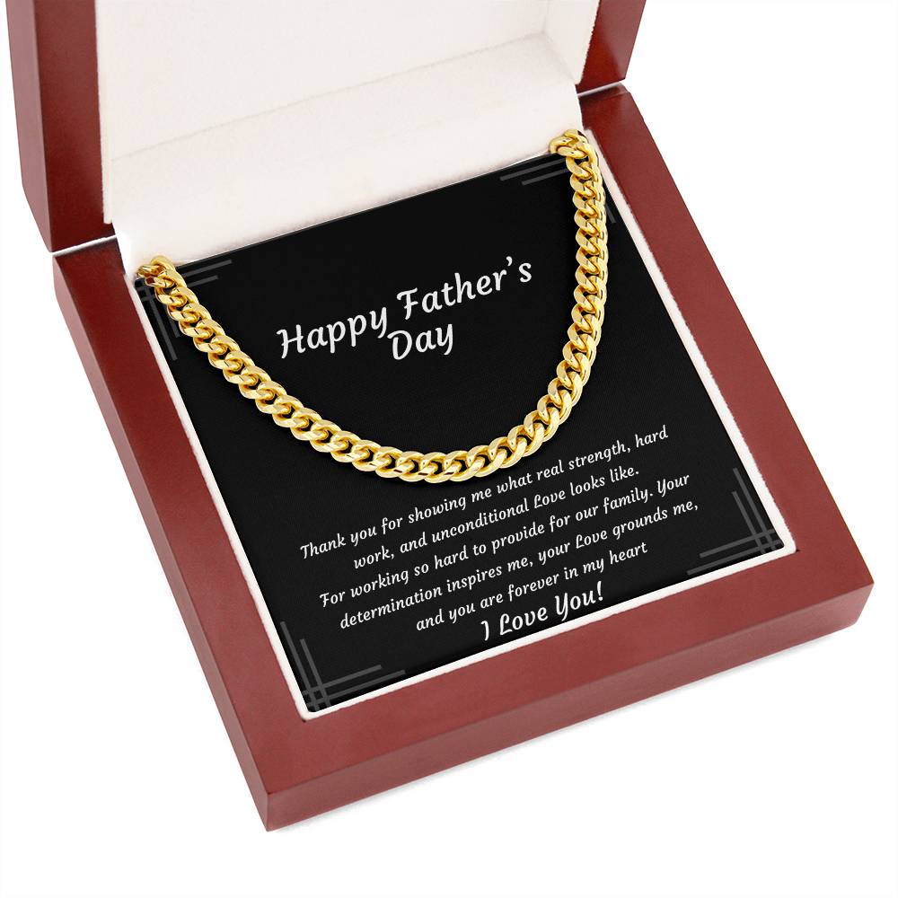 Cuban Link Chain Necklace for Dad | Unconditional Love Father's Day Gift