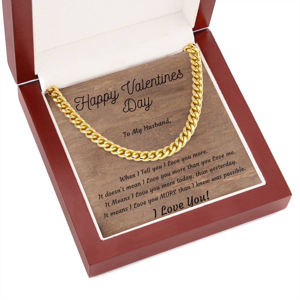 Valentines Day Cuban Link Necklace for Husband