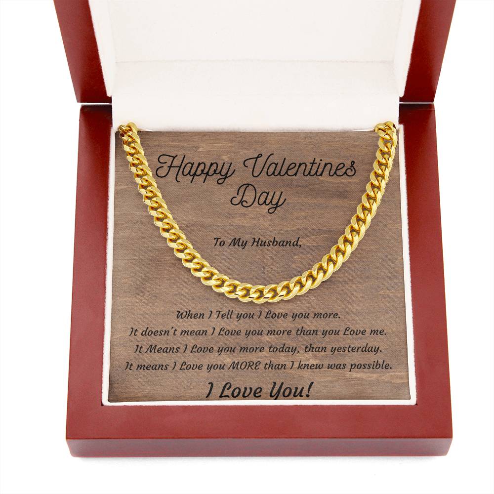 Valentines Day Cuban Link Necklace for Husband
