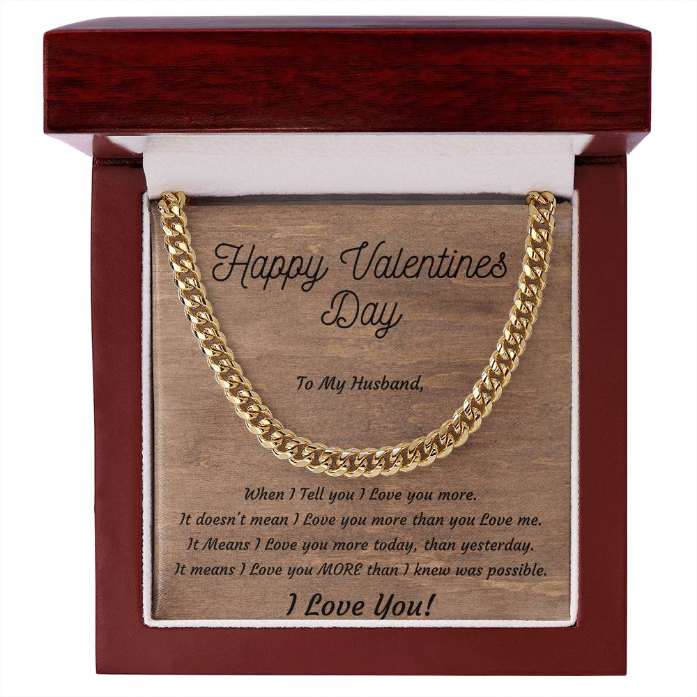 Valentines Day Cuban Link Necklace for Husband