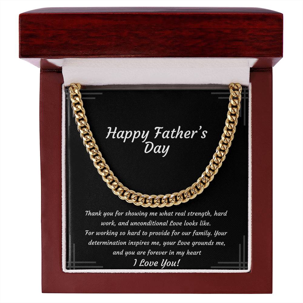 Cuban Link Chain Necklace for Dad | Unconditional Love Father's Day Gift