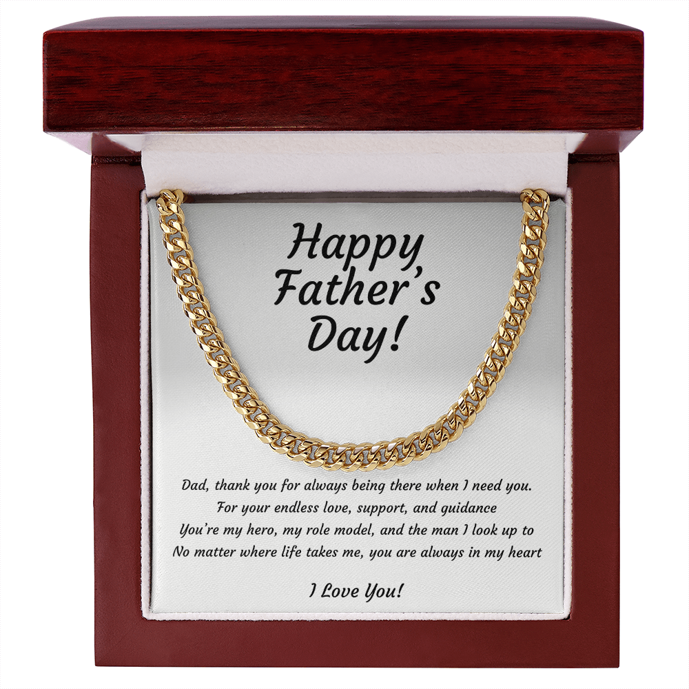 Cuban Link Chain Necklace for Dad | Hero & Role Model Father's Day Gift