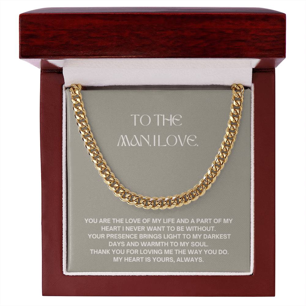 Gift for Husband, Boyfriend, Significant Other, Cuban Link Stainless Steel or 14k Gold Plated Necklace