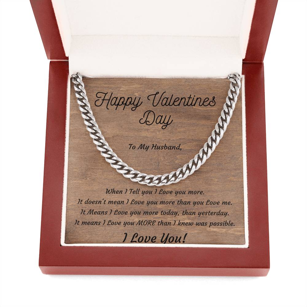 Valentines Day Cuban Link Necklace for Husband