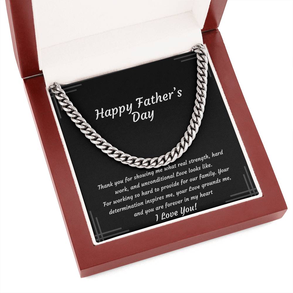 Cuban Link Chain Necklace for Dad | Unconditional Love Father's Day Gift