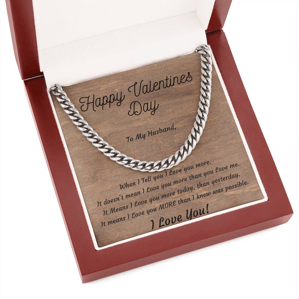 Valentines Day Cuban Link Necklace for Husband