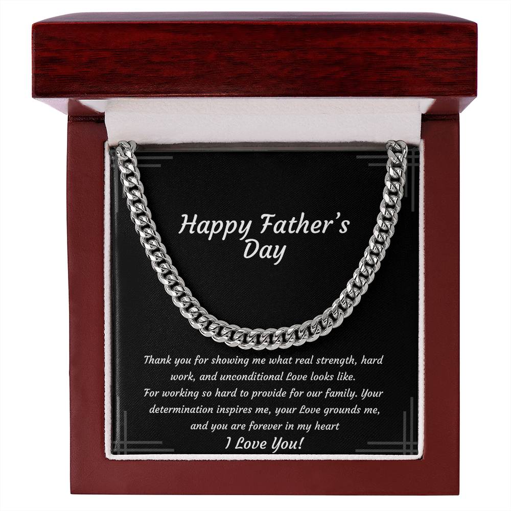 Cuban Link Chain Necklace for Dad | Unconditional Love Father's Day Gift
