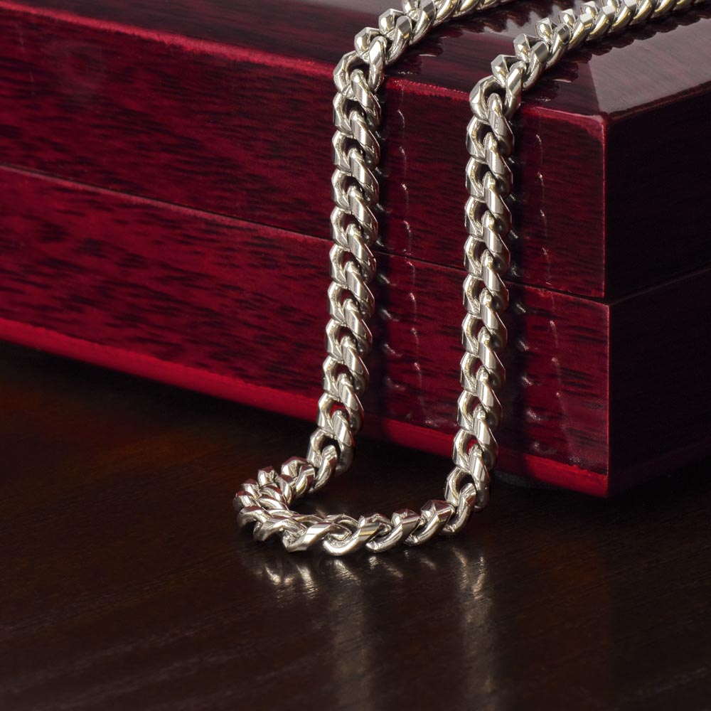 Valentines Day Cuban Link Necklace for Husband