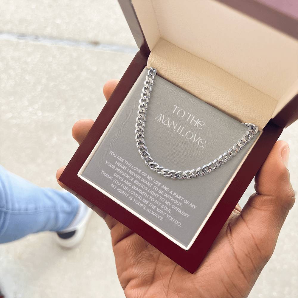 Anniversary Cuban Link Necklace for Him | The Man I Love Gift