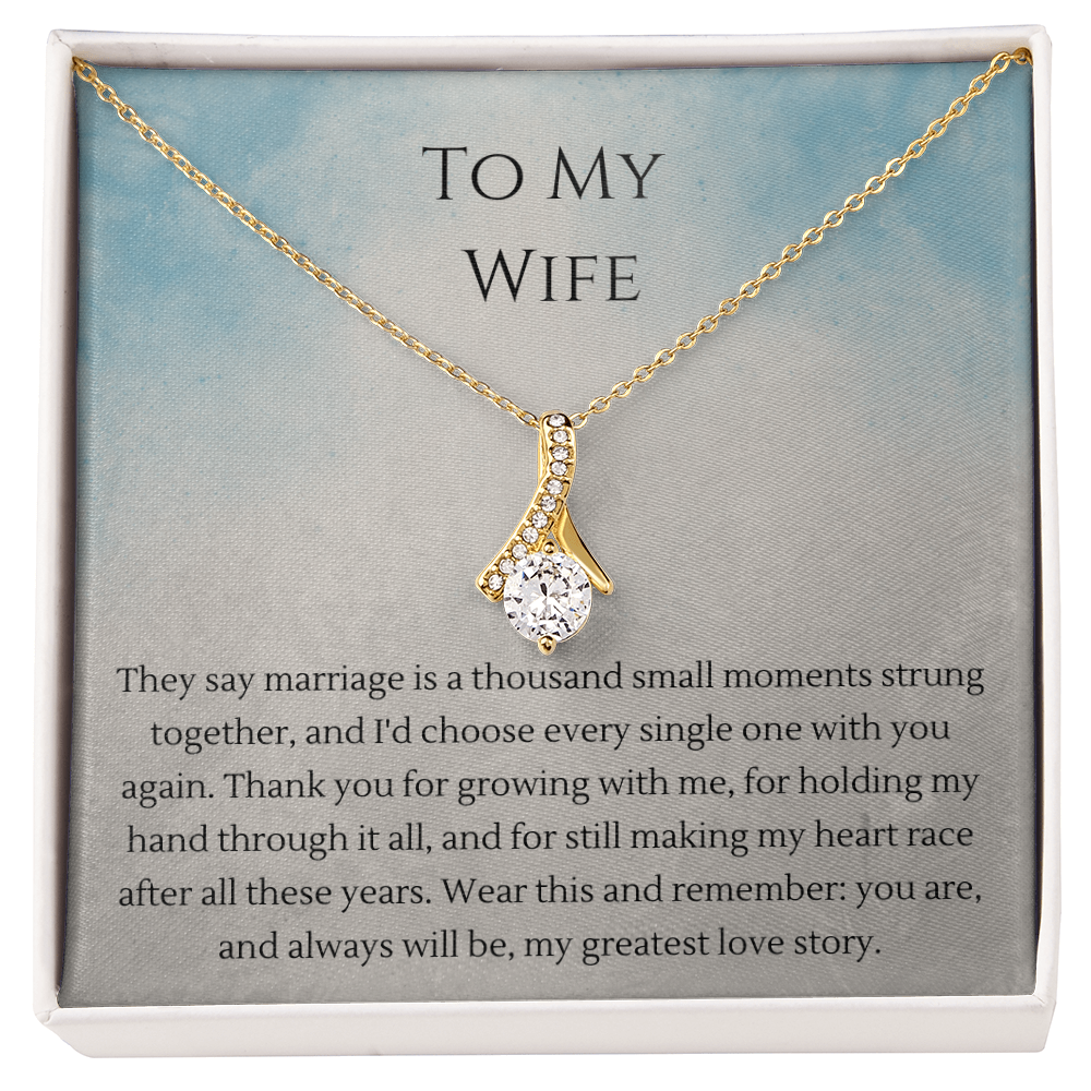 Alluring Beauty Necklace – Anniversary Gift for Wife, Ribbon Pendant Necklace