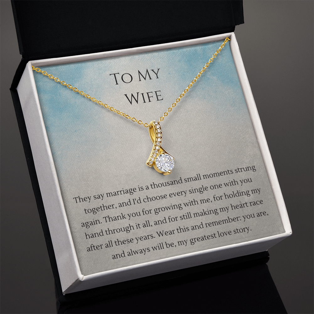 Alluring Beauty Necklace – Anniversary Gift for Wife, Ribbon Pendant Necklace