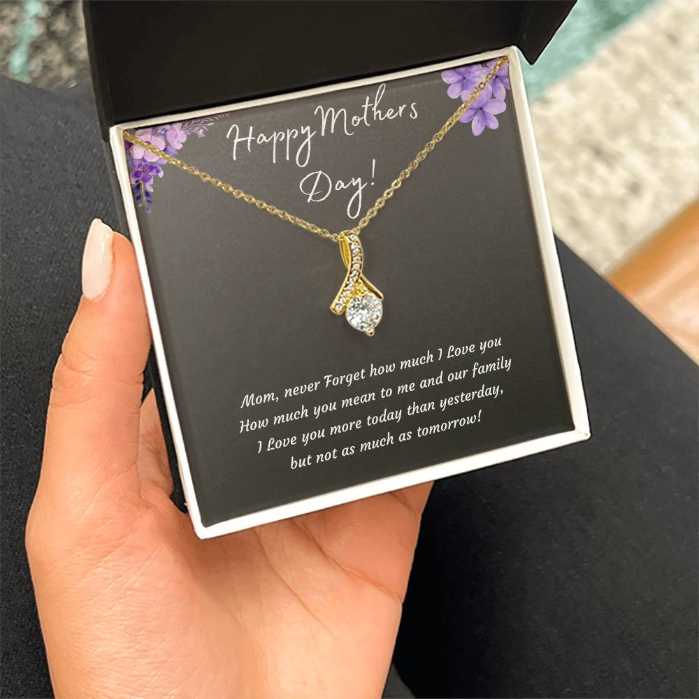 Mothers Day Pendant 14k White or 18k Yellow Gold Necklace
