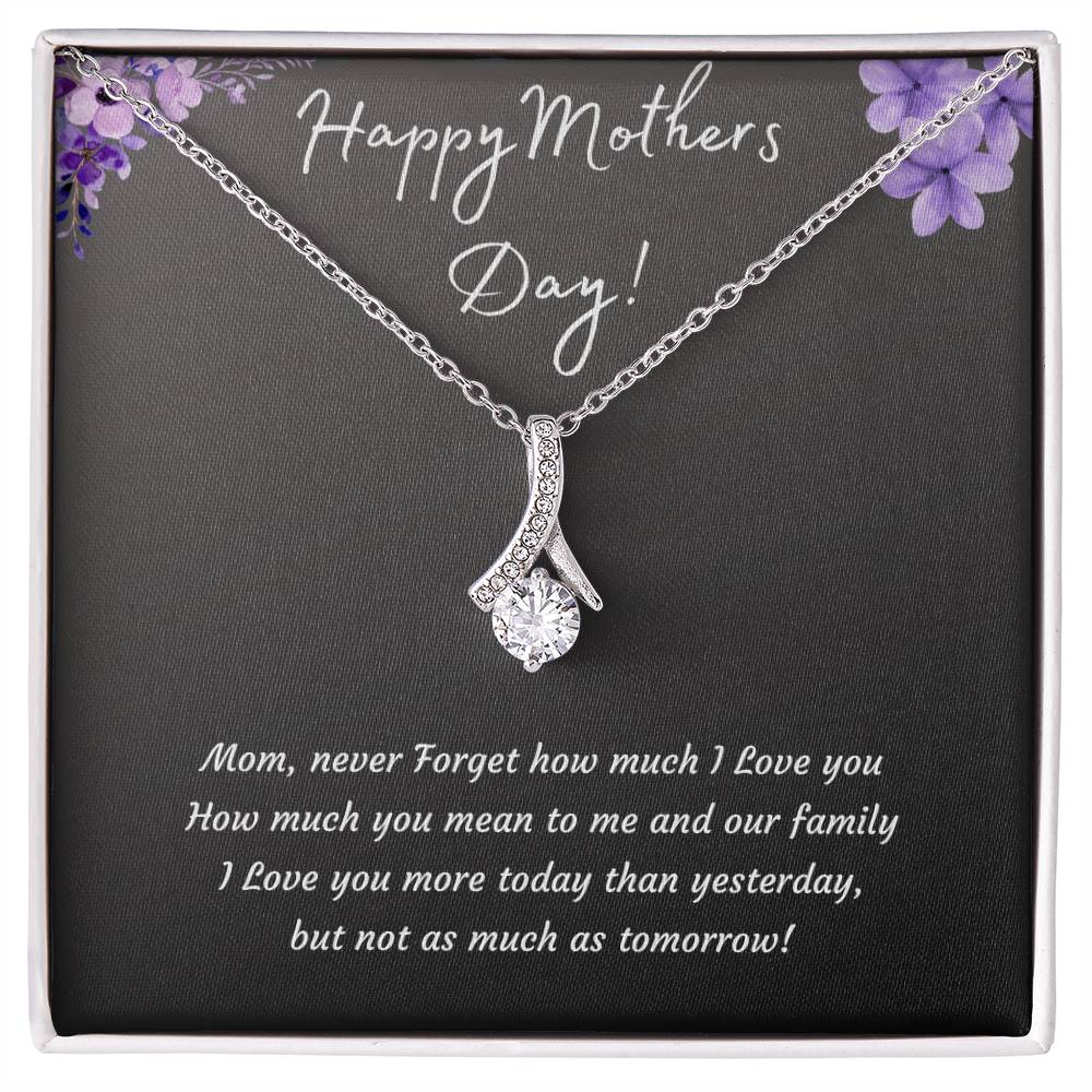 Mothers Day Pendant 14k White or 18k Yellow Gold Necklace