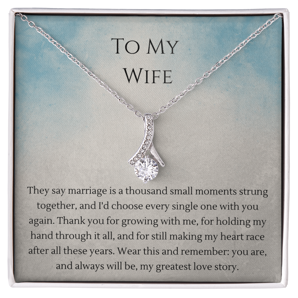 Alluring Beauty Necklace – Anniversary Gift for Wife, Ribbon Pendant Necklace