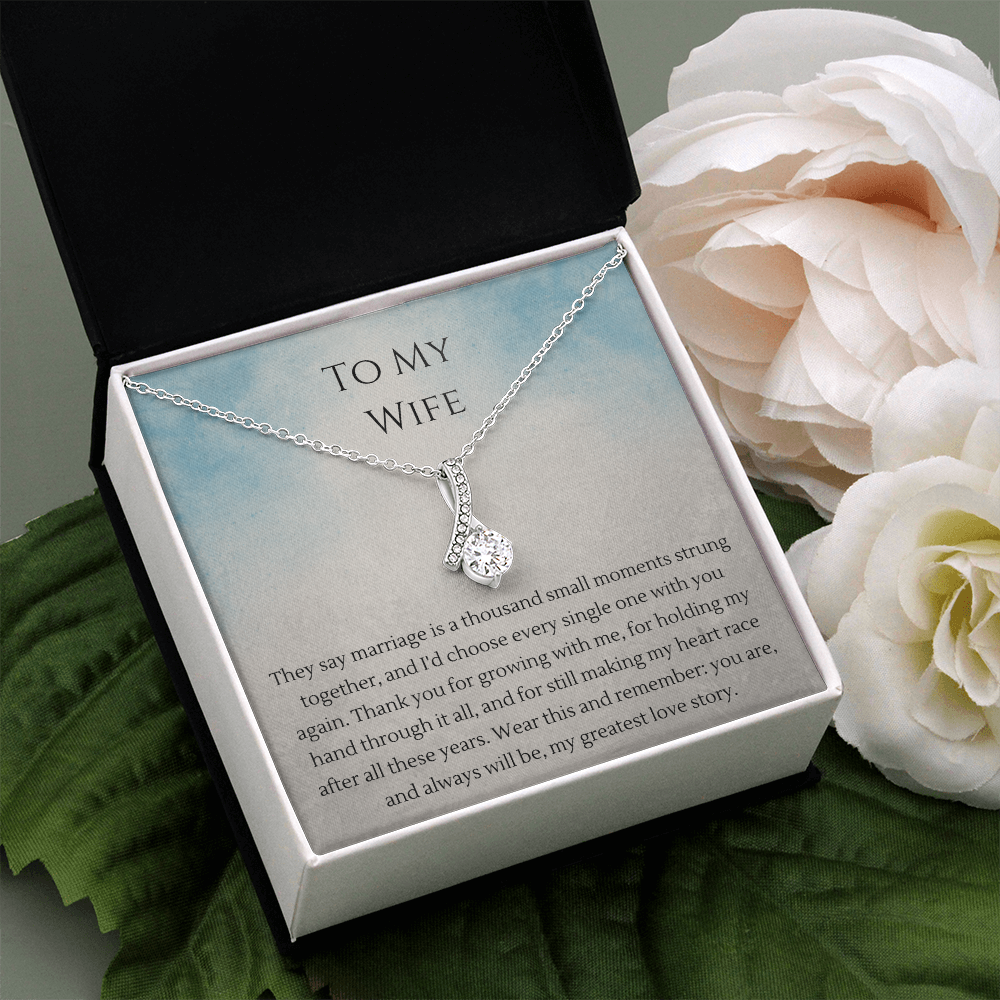 Alluring Beauty Necklace – Anniversary Gift for Wife, Ribbon Pendant Necklace