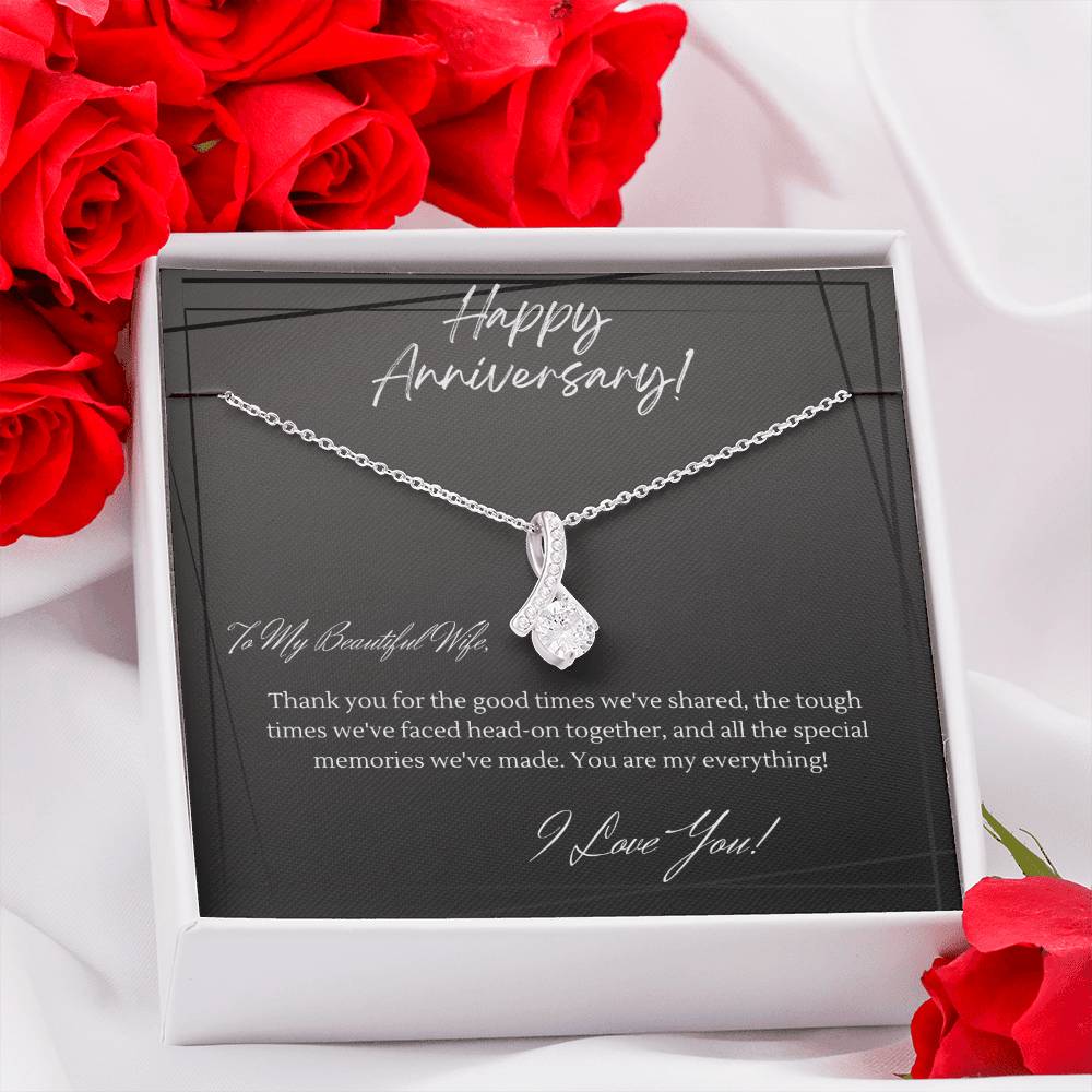 Anniversary Necklace for Wife — Sentimental Gift Set with Card