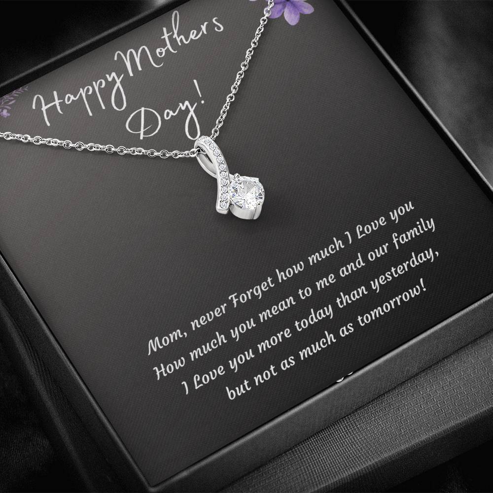 Mothers Day Pendant 14k White or 18k Yellow Gold Necklace
