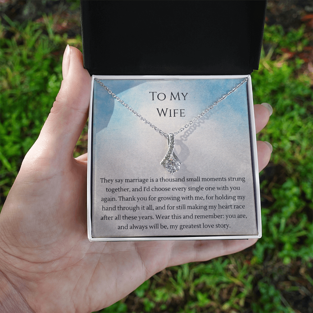 Alluring Beauty Necklace – Anniversary Gift for Wife, Ribbon Pendant Necklace