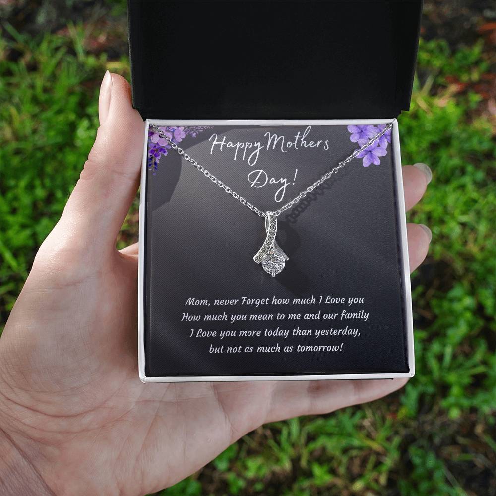 Mothers Day Pendant 14k White or 18k Yellow Gold Necklace