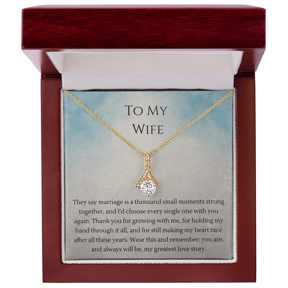 Alluring Beauty Necklace – Anniversary Gift for Wife, Ribbon Pendant Necklace