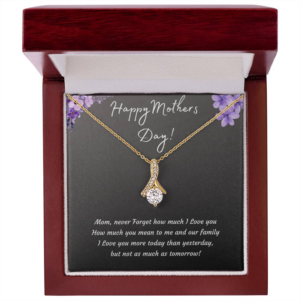 Mothers Day Pendant 14k White or 18k Yellow Gold Necklace