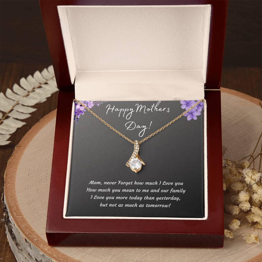 Mothers Day Pendant 14k White or 18k Yellow Gold Necklace