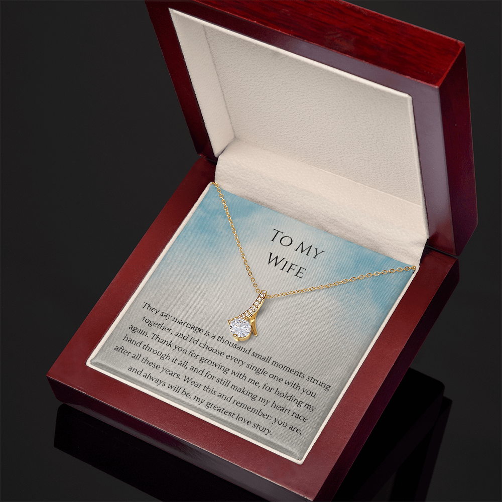 Alluring Beauty Necklace – Anniversary Gift for Wife, Ribbon Pendant Necklace