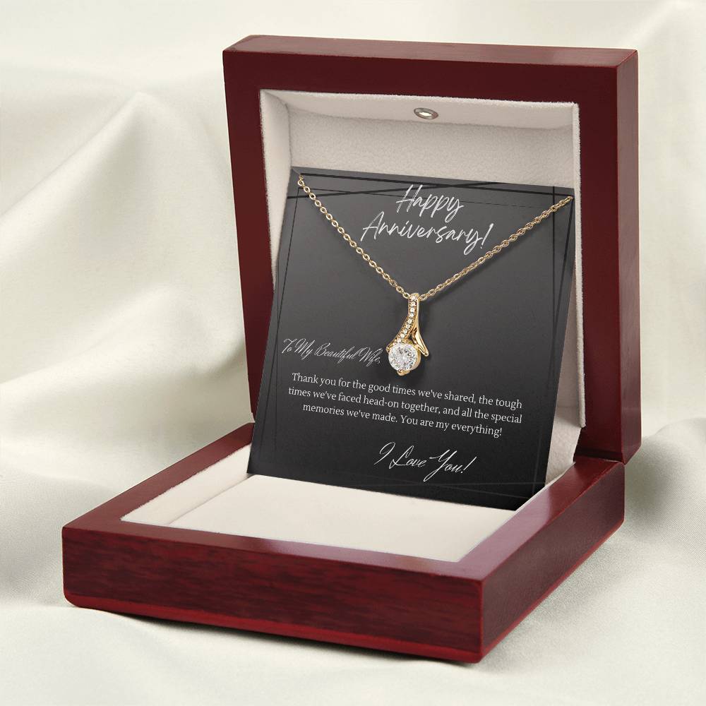 Anniversary Necklace for Wife — Sentimental Gift Set with Card