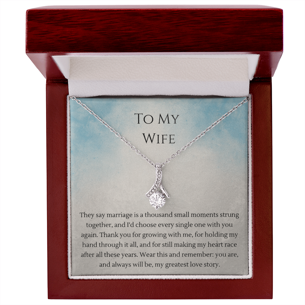 Alluring Beauty Necklace – Anniversary Gift for Wife, Ribbon Pendant Necklace